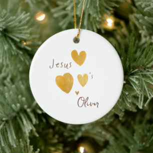 Jesus kärlek Anpassat namn Julnamn Julgransprydnad Keramik