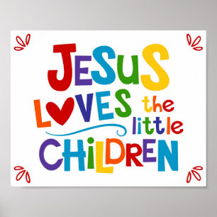 Jesus Kärlek Barnen Kids Christian Poster