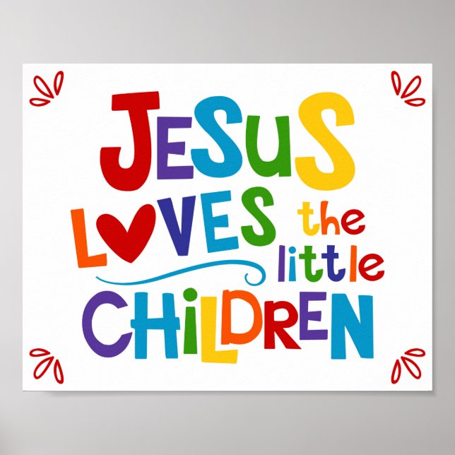 Jesus Kärlek Barnen Kids Christian Poster (Framsidan)
