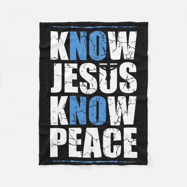 Jesus Kärlek Bible Know Jesus känner fred nr Jesus Fleecefilt (Framsidan)
