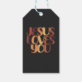 Jesus Kärlek Christian Typography Design Presentetikett