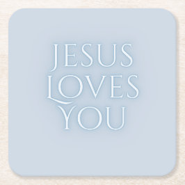 Jesus Kärlek Christian Typography Design Underlägg Papper Kvadrat