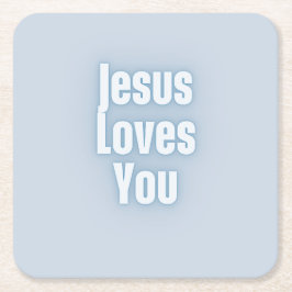 Jesus Kärlek Christian Typography Design Underlägg Papper Kvadrat