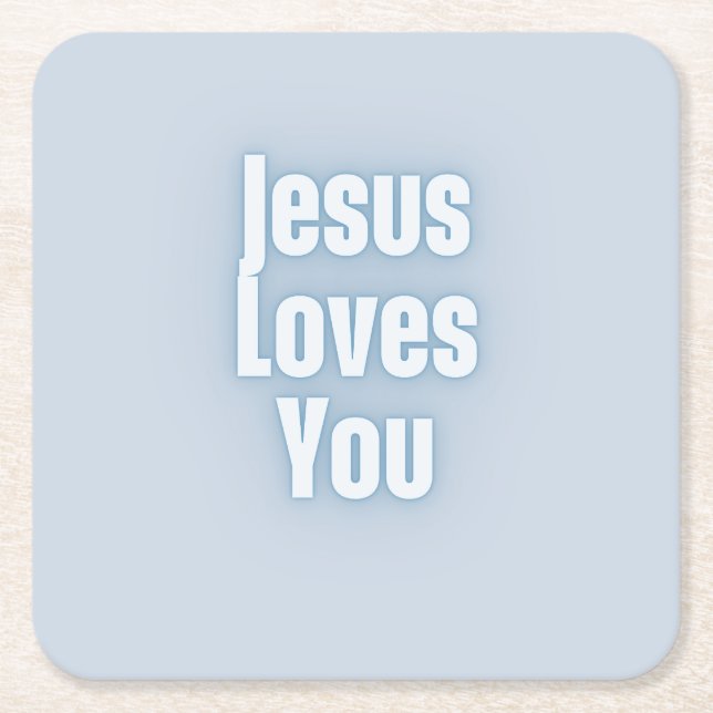 Jesus Kärlek Christian Typography Design Underlägg Papper Kvadrat (Framsidan)