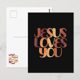 Jesus Kärlek Christian Typography Design Vykort