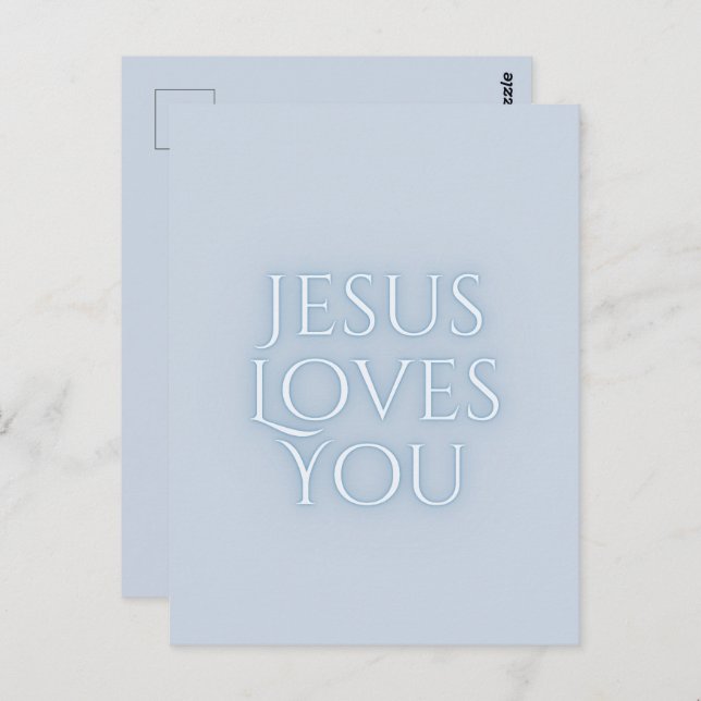 Jesus Kärlek Christian Typography Design Vykort (Fram/baksida)