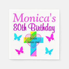 JESUS KÄRLEK DENNA 80 ÅR GAMLA PERSONLIG NAPKINS PAPPERSSERVETT