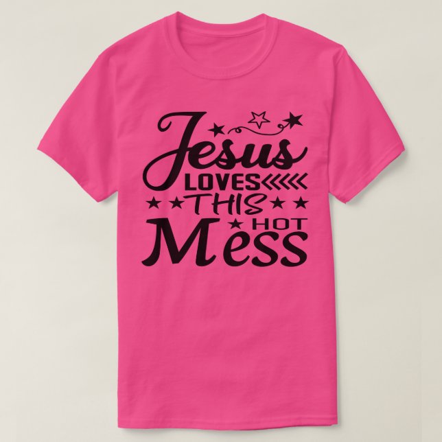 Jesus Kärlek denna Hett  T Shirt (Design framsida)