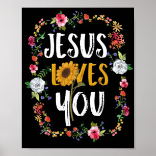 Jesus Kärlek dig med Ram Christian Poster