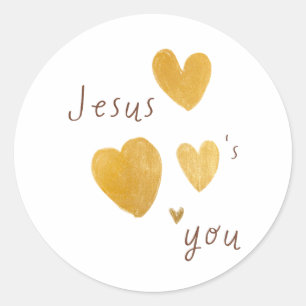 Jesus kärlek dig. Stickers Labels moderna Runt Klistermärke