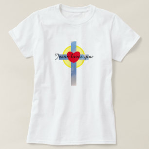 Jesus Kärlek Du Cloudy Blue Kor Sunshine Heart T Shirt