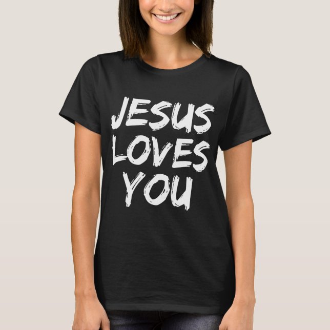 Jesus Kärlek Du för kvinnor som älskar kristtro T Shirt (Framsida)