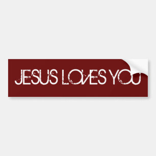 Jesus Kärlek Du kör typsnittsröd Mörk Bildekal