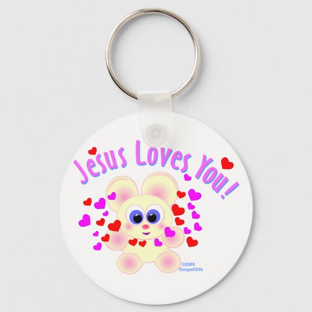 Jesus kärlek du nalle design nyckelring (Framsida)
