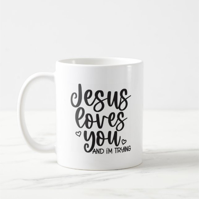 Jesus Kärlek, du och jag ska prova den kristna cit Kaffemugg (Vänster)