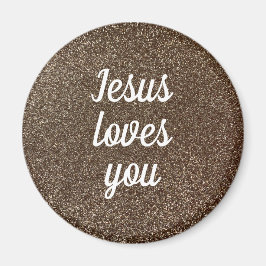 Jesus Kärlek Du personaliserar Faux Glitter Glam G Magnet