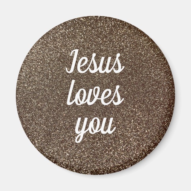 Jesus Kärlek Du personaliserar Faux Glitter Glam G Magnet (Framsidan)