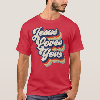 Jesus Kärlek Du Retro Vintage Stil Design Womens T Shirt