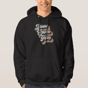 Jesus Kärlek Du Retro Vintage Stil Graphic Womens Hoodie