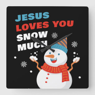 Jesus Kärlek Du Snö Mycket kristen jul Fyrkantig Klocka