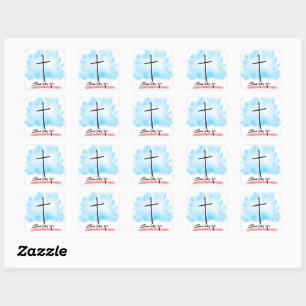 JESUS KÄRLEK DU Stickers Fyrkantigt Klistermärke