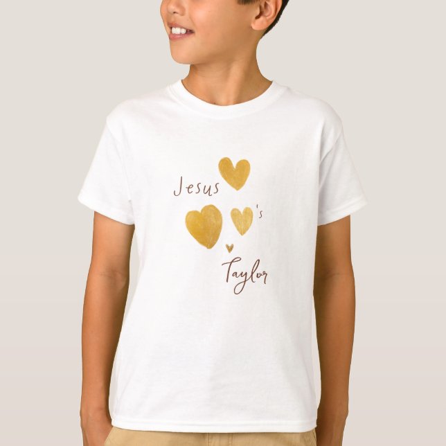 Jesus kärlek eget namn Kids T-Shirt (Framsida)
