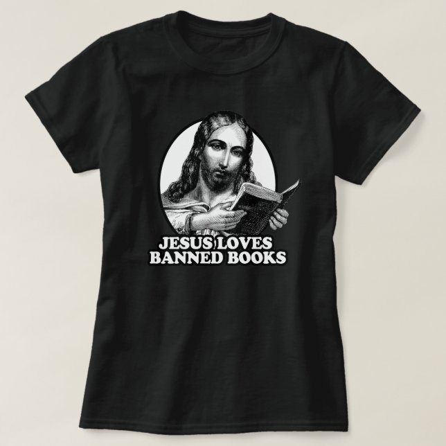Jesus kärlek förbjöd bokar t shirt (Design framsida)