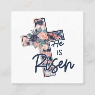 Jesus Kärlek Han är Risen Kor Blommigt Flowers Fyrkantigt Visitkort