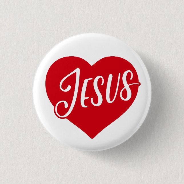 Jesus Kärlek Heart Button Knapp (Framsida)