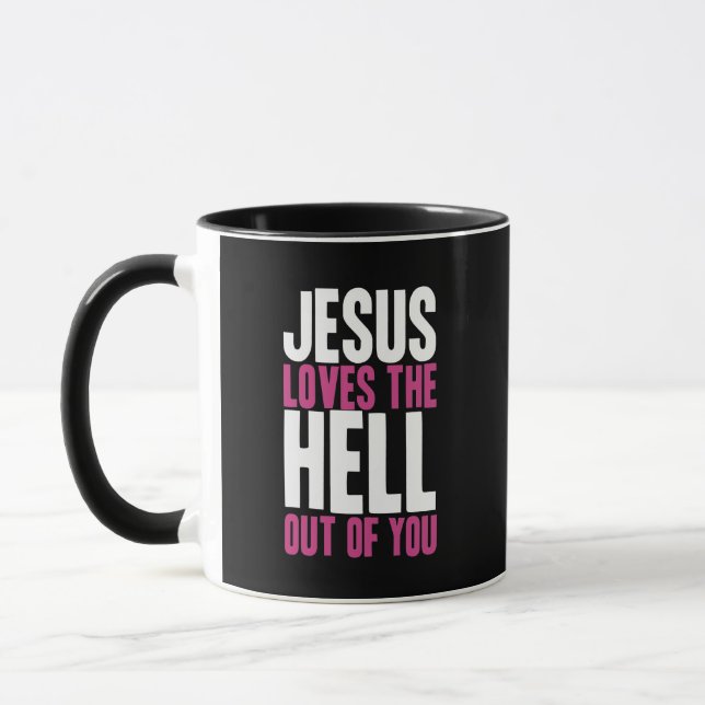 Jesus Kärlek i helvete ur dig Mugg (Vänster)