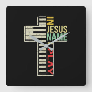 Jesus Kärlek I Jesus Namn I spelar Piano Christi Fyrkantig Klocka