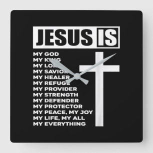 Jesus Kärlek  Jesus är min gud min Kung allt Fyrkantig Klocka