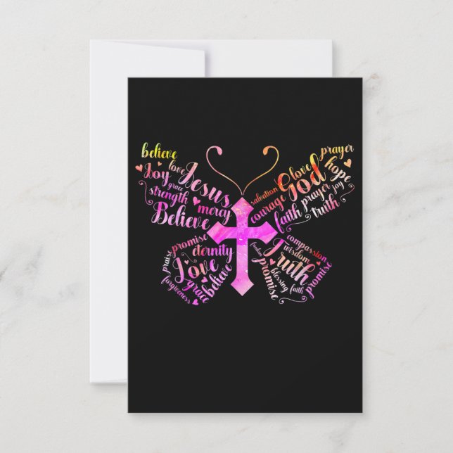 Jesus Kärlek | Jesus Butterfly Christian Kor Faith OSA Kort (Framsida)