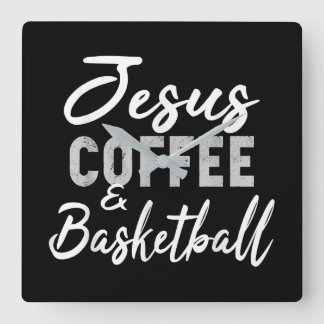 Jesus Kärlek | Jesus kaffe och basket Fyrkantig Klocka
