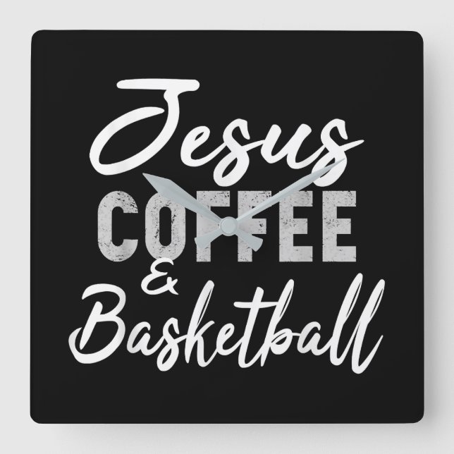 Jesus Kärlek | Jesus kaffe och basket Fyrkantig Klocka (Framsida)