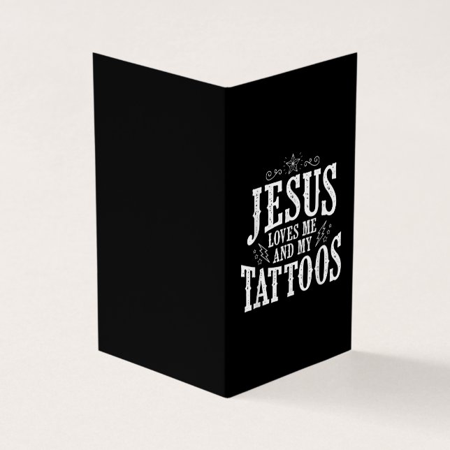 Jesus Kärlek| Jesus Kärlek mig och mina tatueringa Visitkort (Utsida)