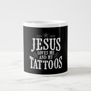 Jesus Kärlek   Jesus Kärlek och mina tatueringar Jumbo Mugg