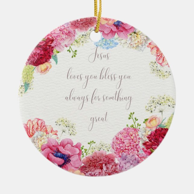 Jesus kärlek julgransprydnad keramik (Framsidan)