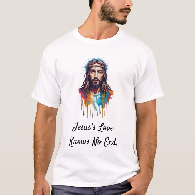 Jesus kärlek känner inga gränser Lyx T-Shirt  (Framsida)