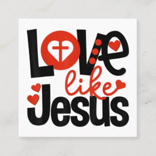 Jesus Kärlek Kärlek som Jesus Fyrkantigt Visitkort