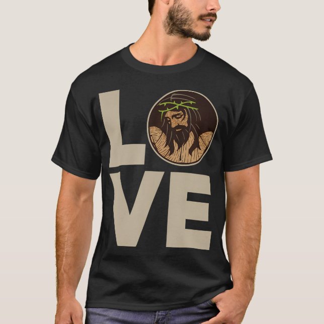 Jesus Kärlek - kristen Jesus Kristus T Shirt (Framsida)