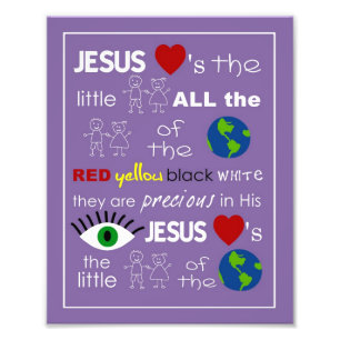 Jesus Kärlek, Little Children Nursery Art Fototryck