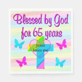 JESUS KÄRLEK ME 65E BIRTHDAY PAPPRA NAPKINER PAPPERSSERVETT