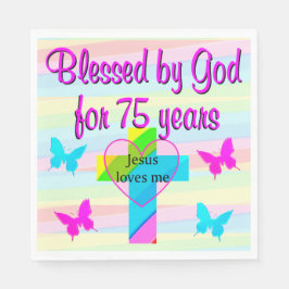 JESUS KÄRLEK ME 75:E BIRTHDAY PAPPRA NAPKINER PAPPERSSERVETT