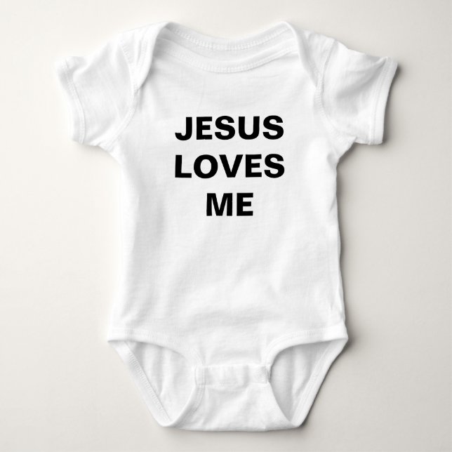"Jesus Kärlek Me" Baby Jersey Bodykostym Tee (Framsida)