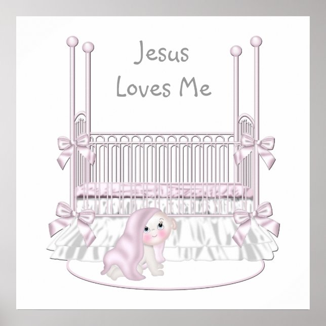 Jesus Kärlek Me Baby Nursery Wall Decor 25x25 Poster (Framsidan)