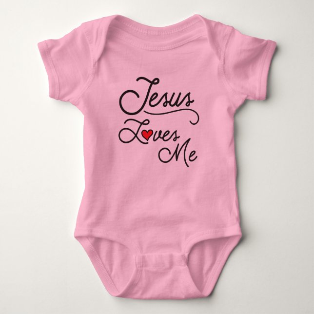 Jesus Kärlek Me Baby Shirt med hjärta Tee Shirt (Framsida)