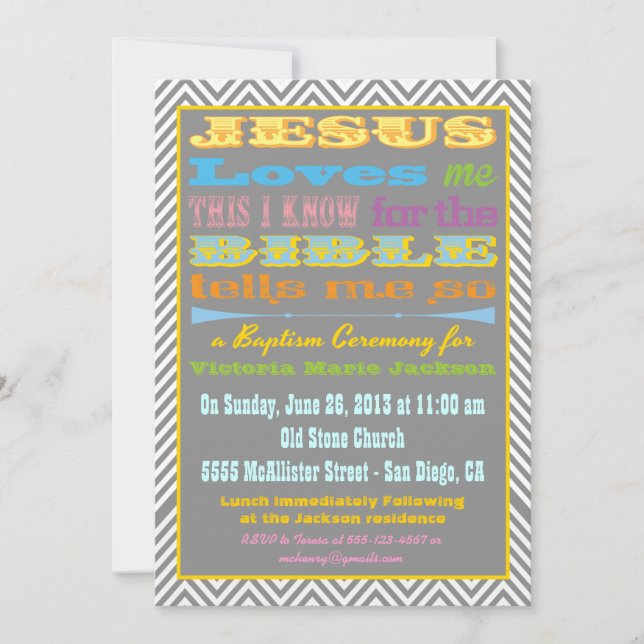 Jesus Kärlek Me Baptism/Christening-inbjudan Inbjudningar (Framsida)