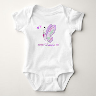 Jesus Kärlek Me Butterfly Flicka Bodydräkt T Shirt
