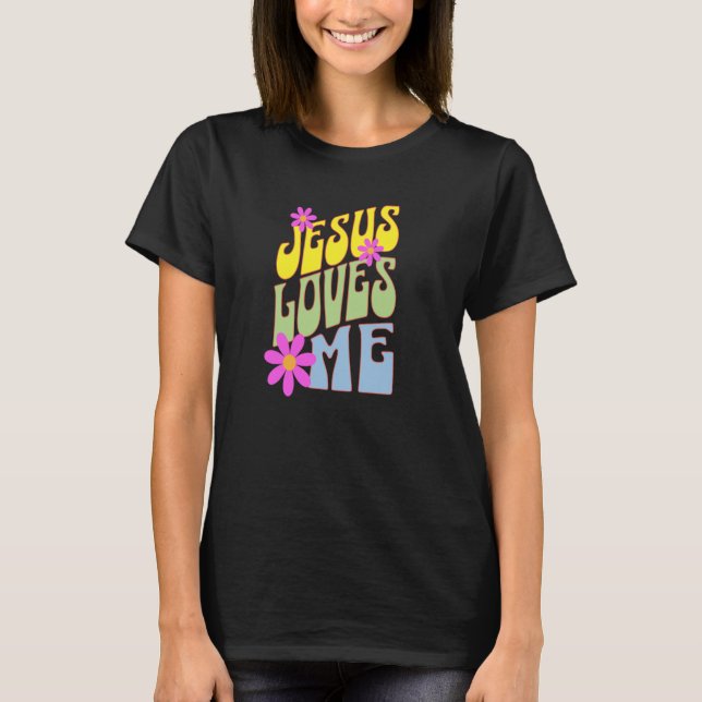 Jesus Kärlek Me Cute Christian Faith Christianity  T Shirt (Framsida)